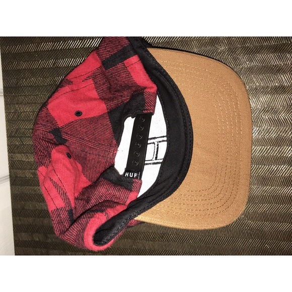HUF Wool SnapBack Hat, Baseball Cap, Skater, Trucker, Red Buffalo Check USA - Picture 13 of 15